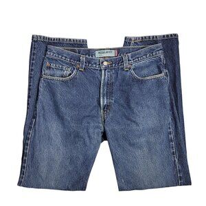 Levi Strauss Men's 505 Regular Fit Dark Wash Jeans in a Size 36x34